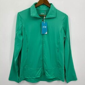 Nivo Sport Full Zip Golf Sweatshirt Jacket Women's Size M Aqua Green New NWT
